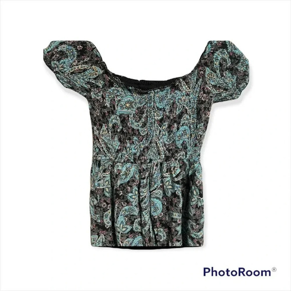 Xhilaration Floral Off Shoulder Short Sleeve Dress - Picture 7 of 7